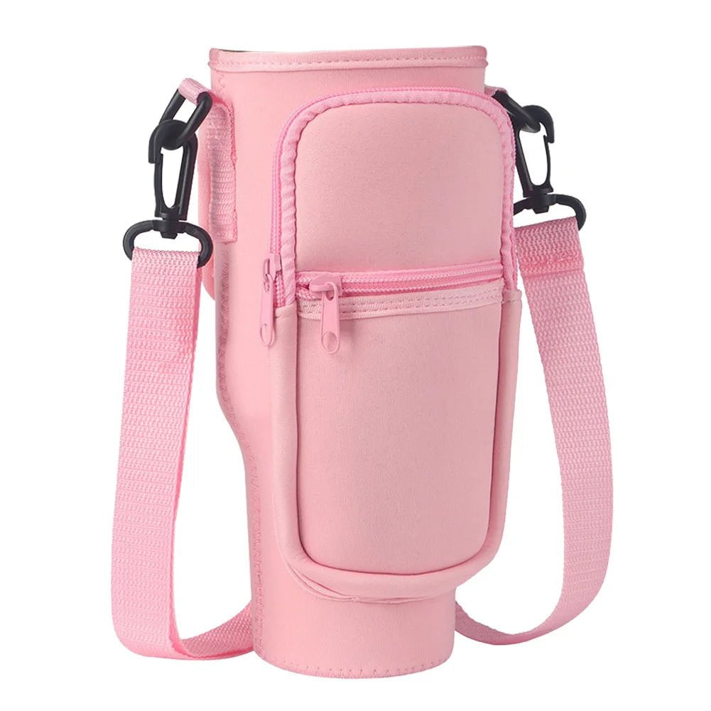 Adjustable Shoulder Strap Carrier Bag for 40 Oz Stanley Quencher Cup Pink 1