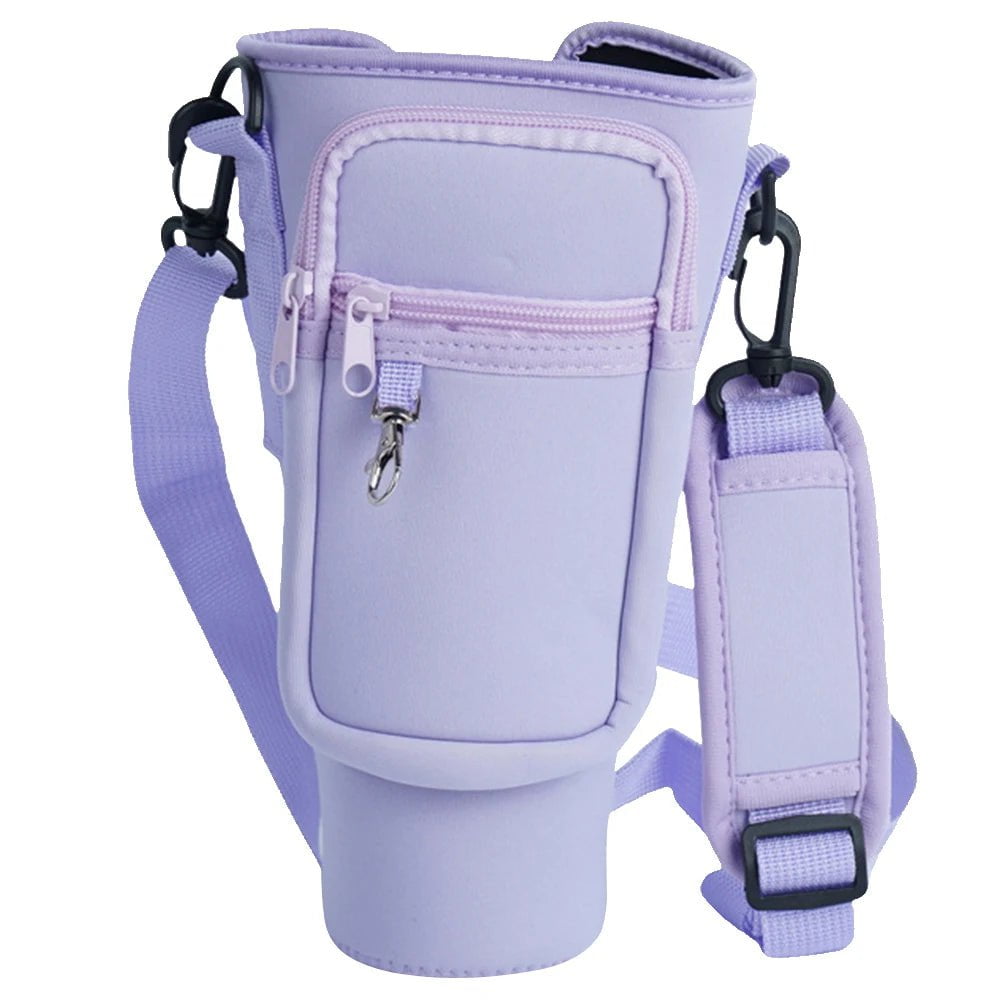 Adjustable Shoulder Strap Carrier Bag for 40 Oz Stanley Quencher Cup Purple