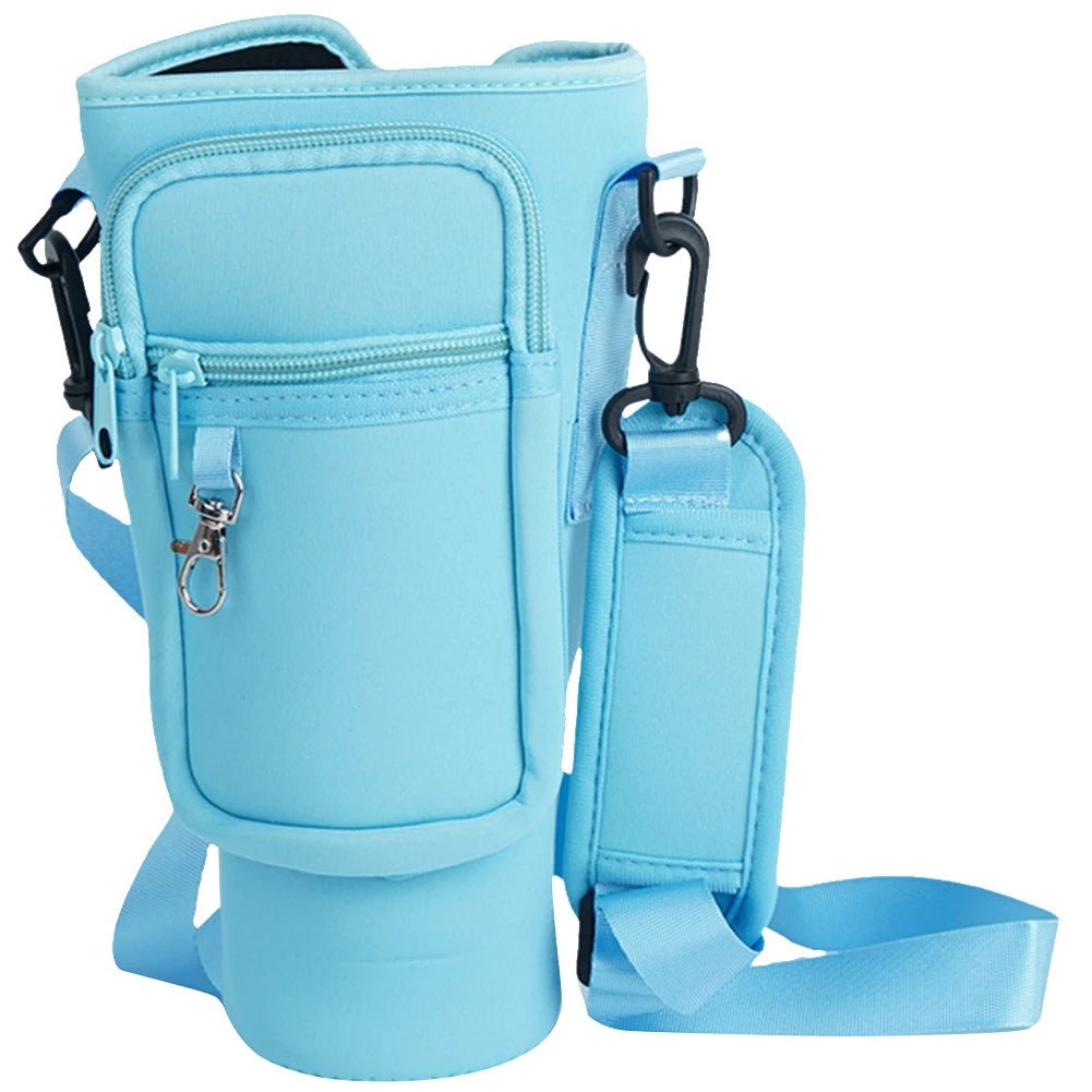 Adjustable Shoulder Strap Carrier Bag for 40 Oz Stanley Quencher Cup Sky Blue