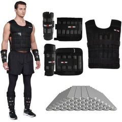 Adjustable Weight Training Suit: 20kg Empty Bag for Fitness Running Vest, Hand and Foot Strength Training