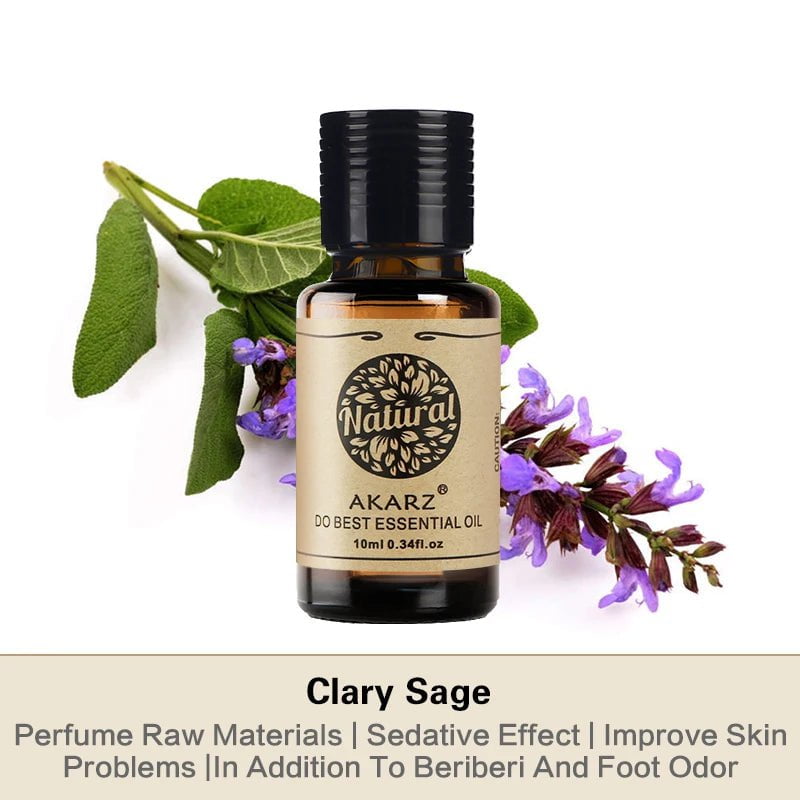 AKARZ™ Clary Sage Essential Oil: Natural Skin Care, Hair Oil Control, Balance