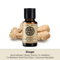 AKARZ™ Ginger Essential Oil: Natural Aromatherapy for Skin, Body, Hair Care, Candle and Soap Making, DIY, Massage Aroma