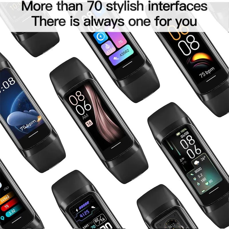 Amoled Smart Watch: Heart Rate, Blood Waterproof, Connected Smart Bracelet, Sport Fitness Tracker