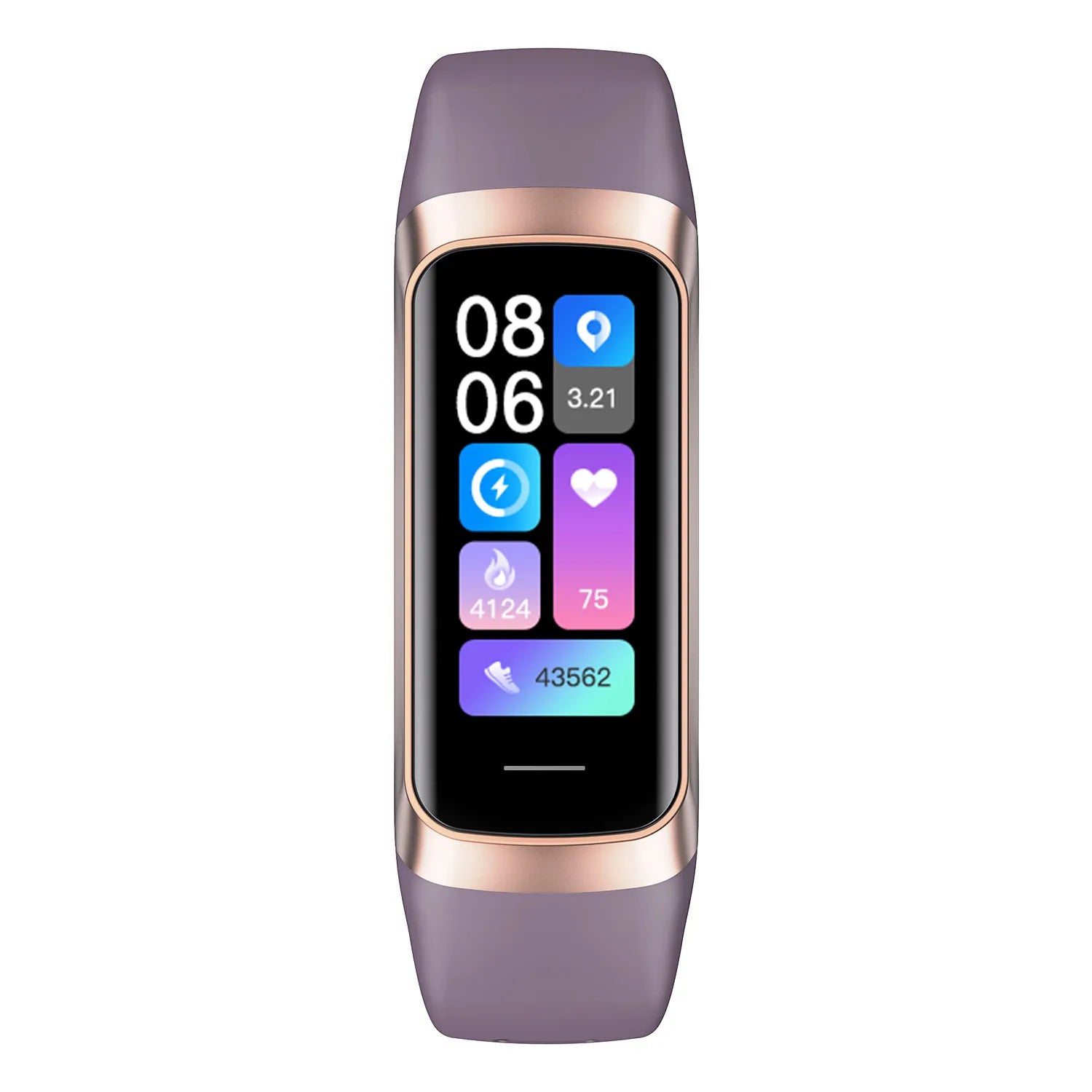 Amoled Smart Watch: Heart Rate, Blood Waterproof, Connected Smart Bracelet, Sport Fitness Tracker Purple