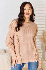 And The Why Tassel Detail Long Sleeve Sweater