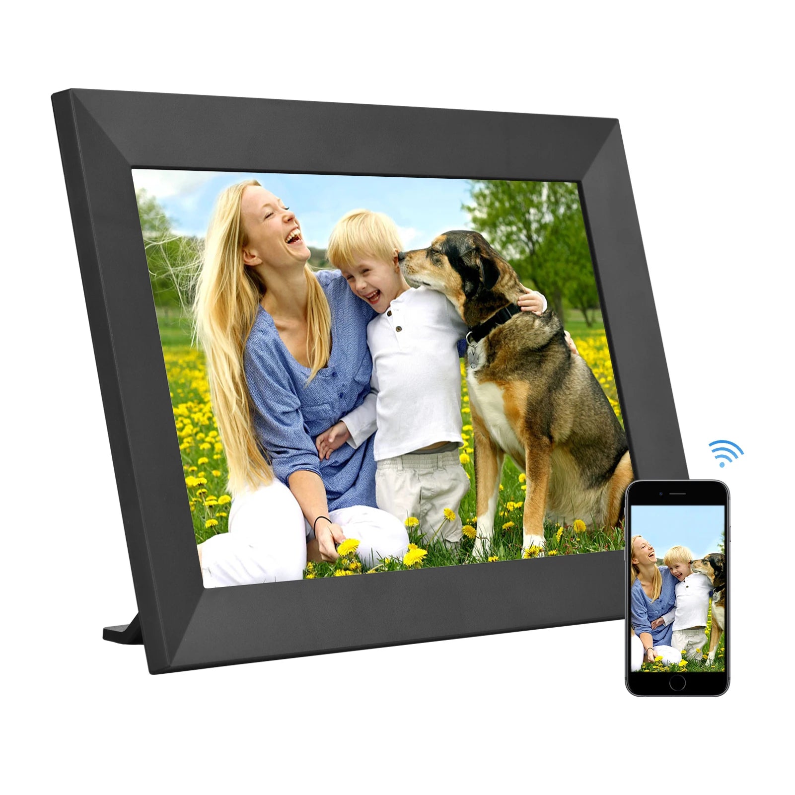 Andoer 10.1-Inch Smart WiFi Digital Picture Frame - HD IPS Touch Screen, Auto Rotation, Photo Sharing via APP Black-10.1 Inch / EU plug