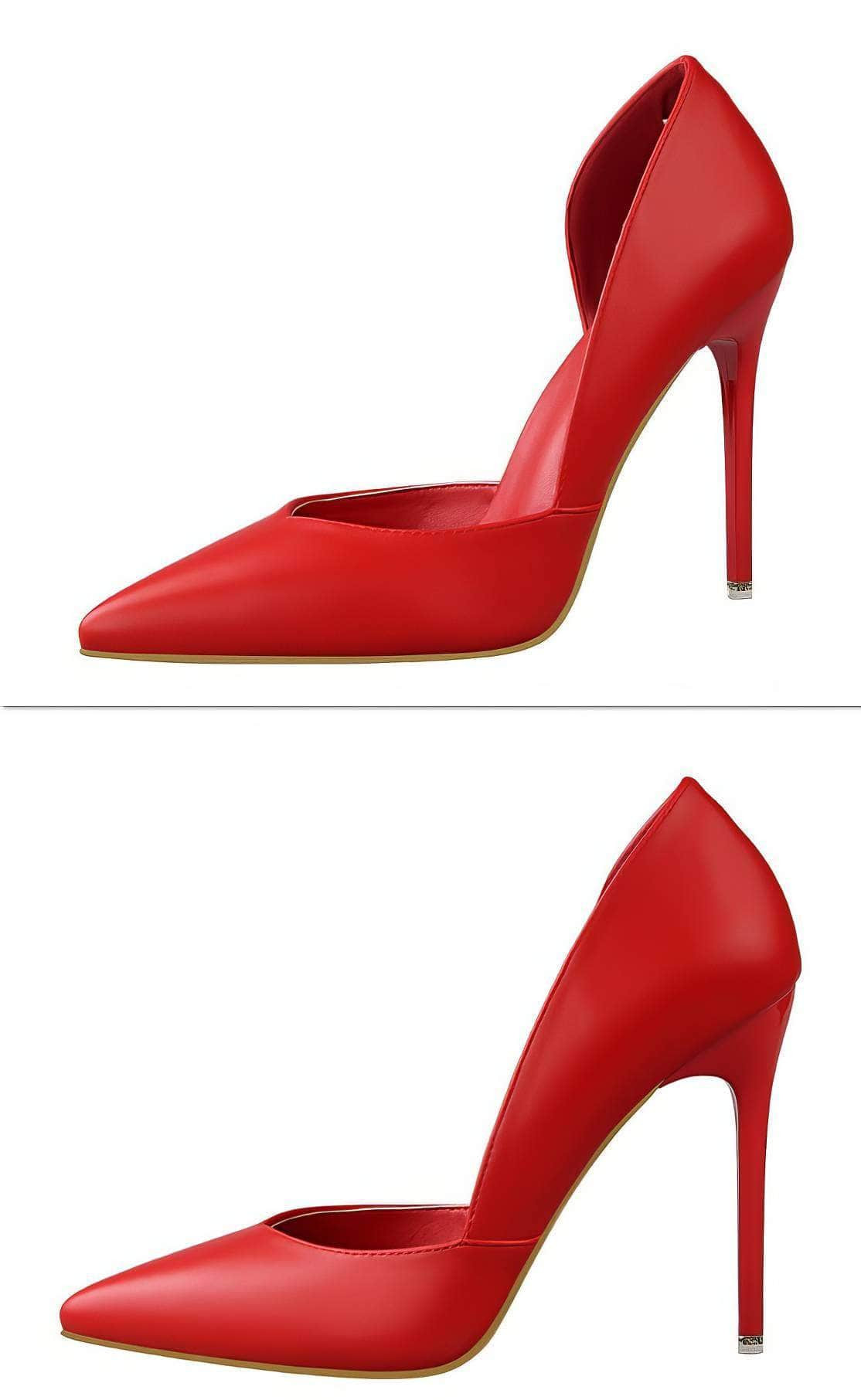 Ankle Cut-Out Pointy Toe Stilettos