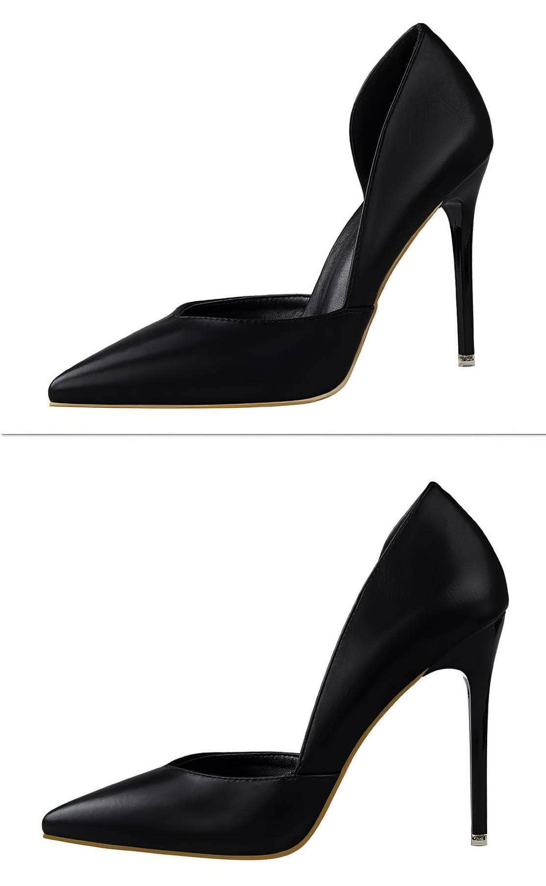 Ankle Cut-Out Pointy Toe Stilettos