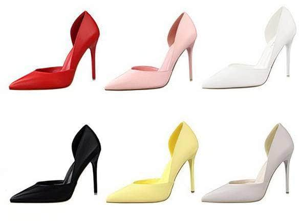 Ankle Cut-Out Pointy Toe Stilettos