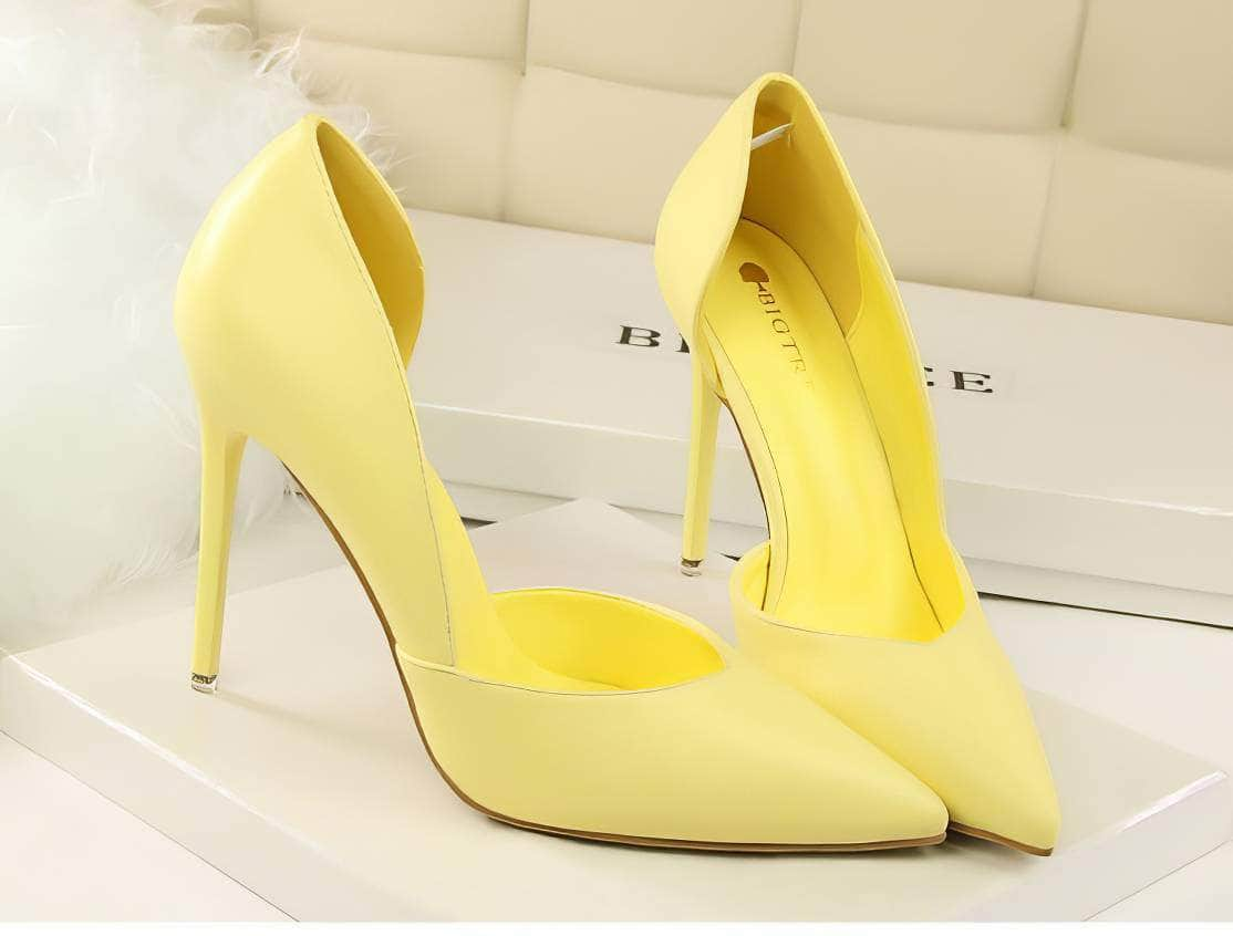 Ankle Cut-Out Pointy Toe Stilettos