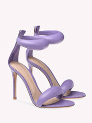 Ankle Strap Back Toe Zipper Heels EU 34 / Purple / 7.5CM