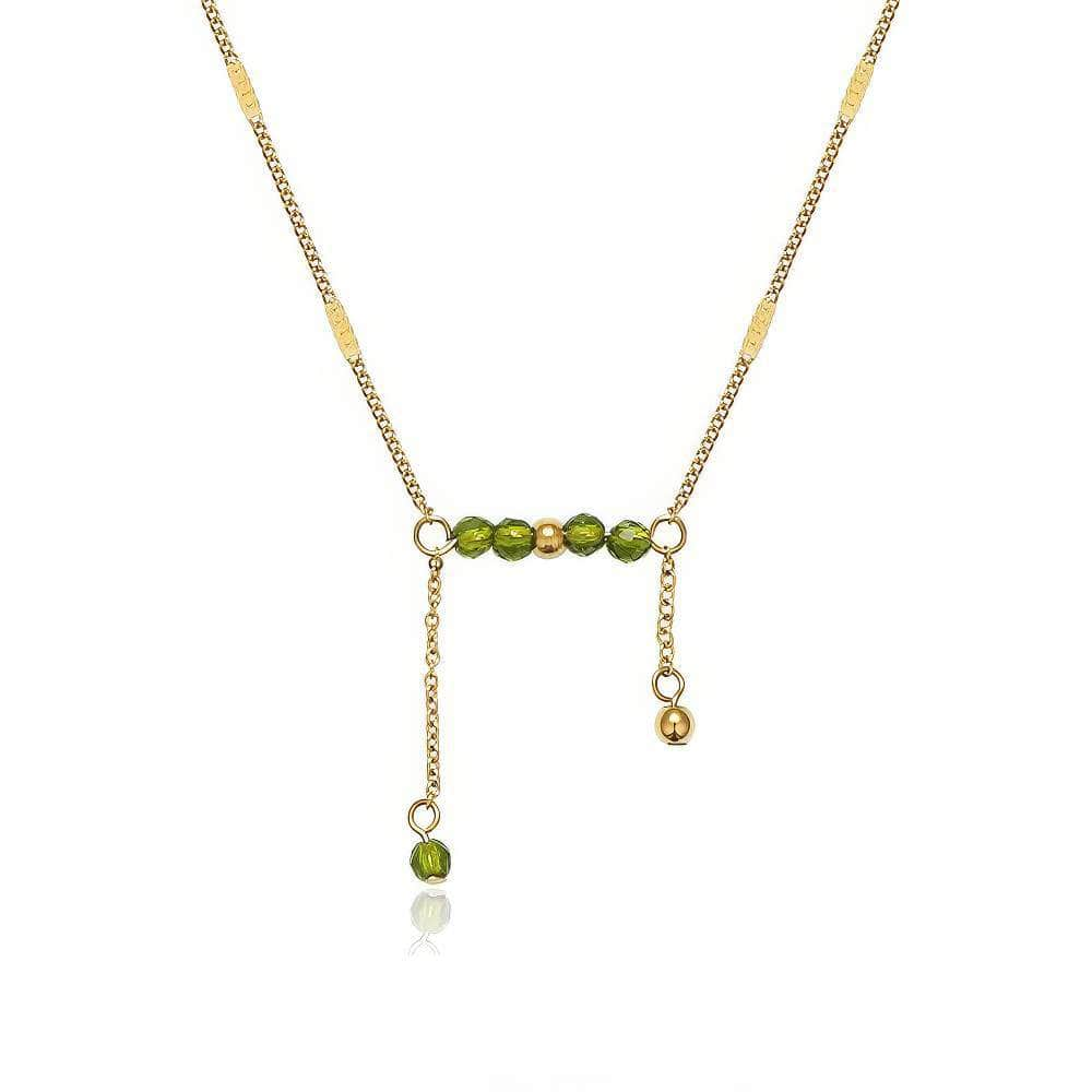 Bar Gilded Fringe Olive Gold Necklace Gold