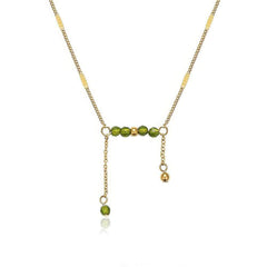 Bar Gilded Fringe Olive Gold Necklace Gold