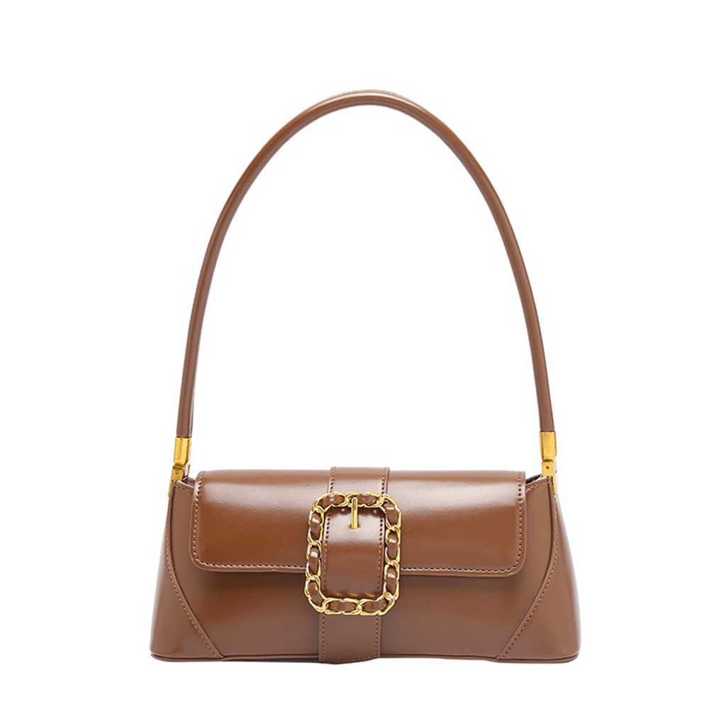 Baroque Buckle Detail Leather Bag