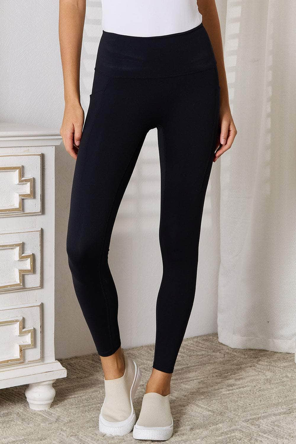 Basic Bae Wide Waistband Sports Leggings Black / S