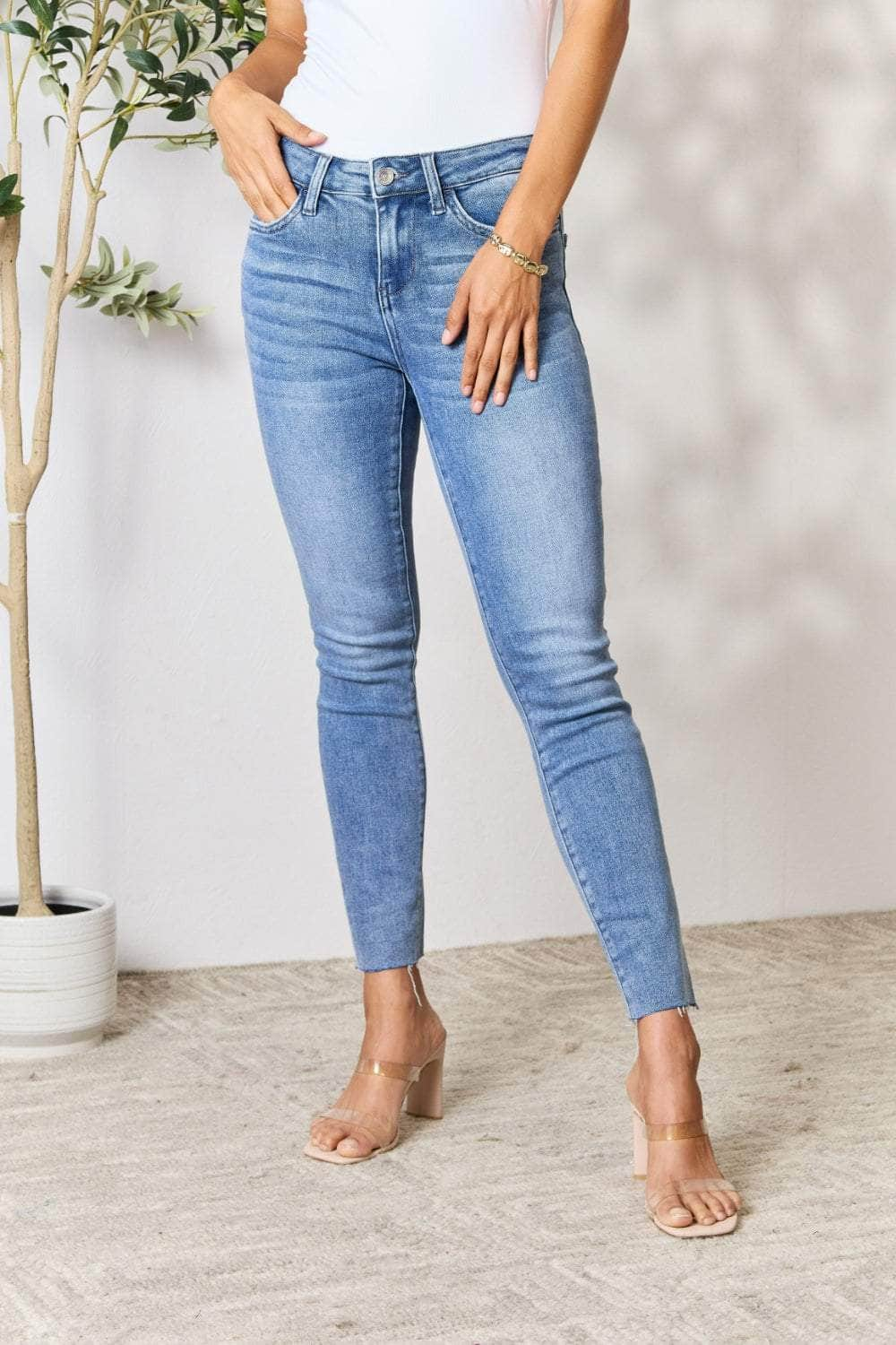 BAYEAS Raw Hem Skinny Jeans Medium / 0(24)