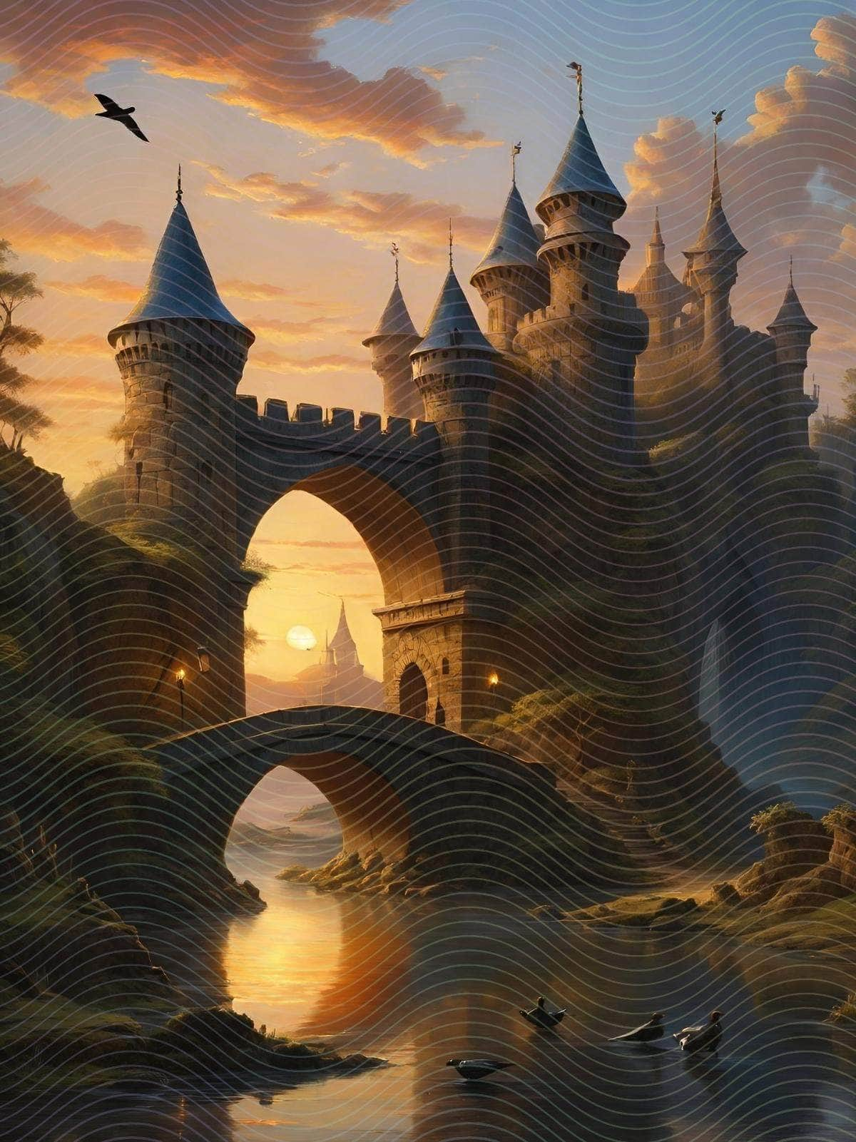 Beautiful Fantasy Medieval Castle Enhanced JPEG Collection