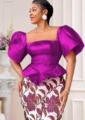 Bell Sleeves Corset Shape Shimmery Top