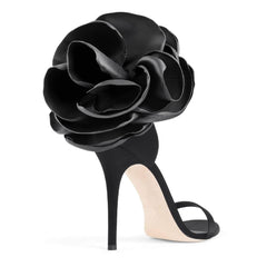 Big Flower Rose Pump Heels EU 33 / Black / 7.5CM