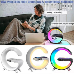 Big G Smart Light - LED Wireless Charger, Bluetooth Speaker, Alarm Clock, Atmosphere Light, White Noise Sleep Light