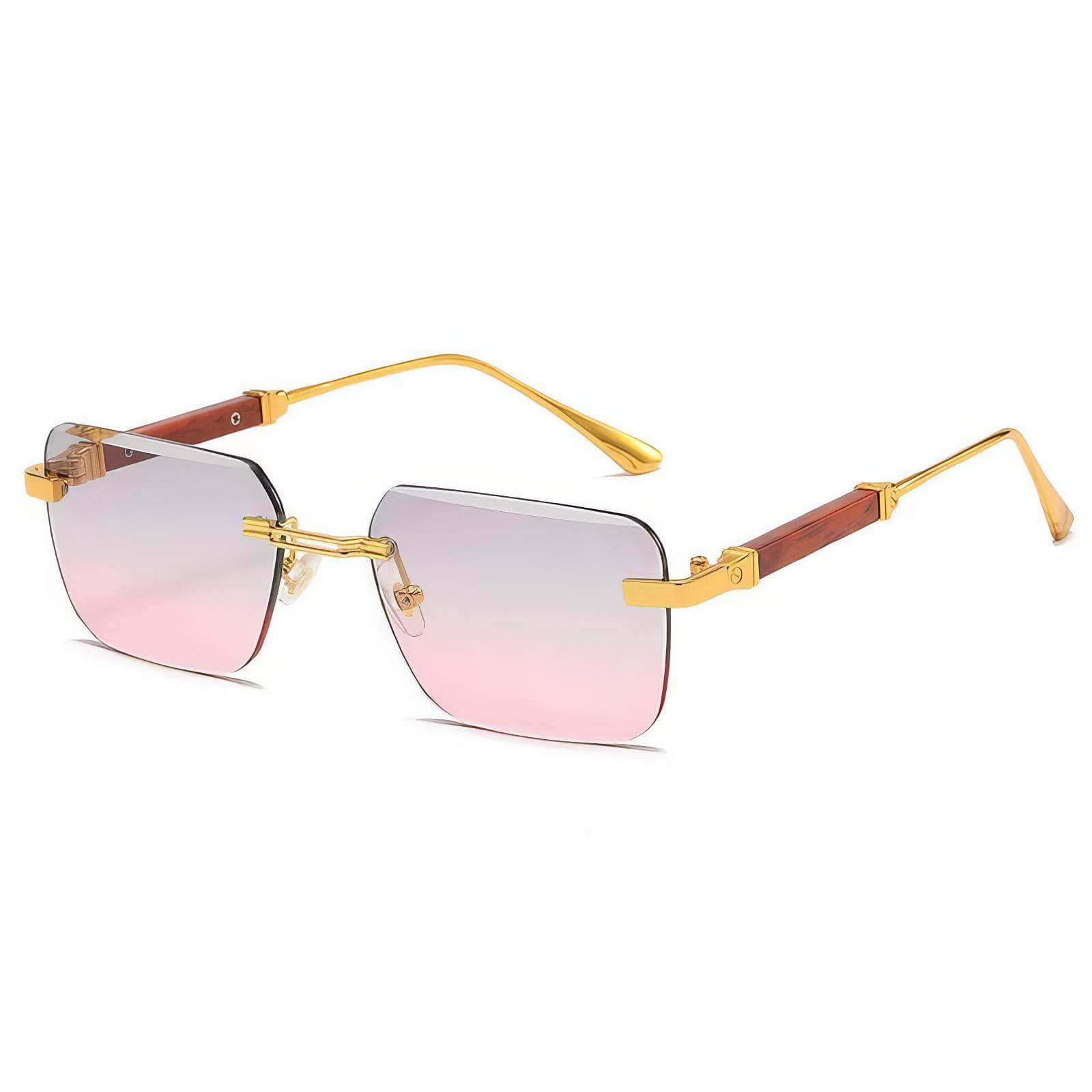 Big Rectangle Rimless Sunglasses