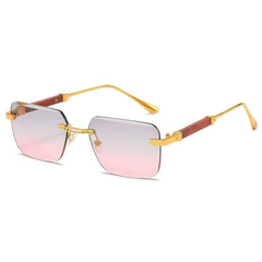 Big Rectangle Rimless Sunglasses