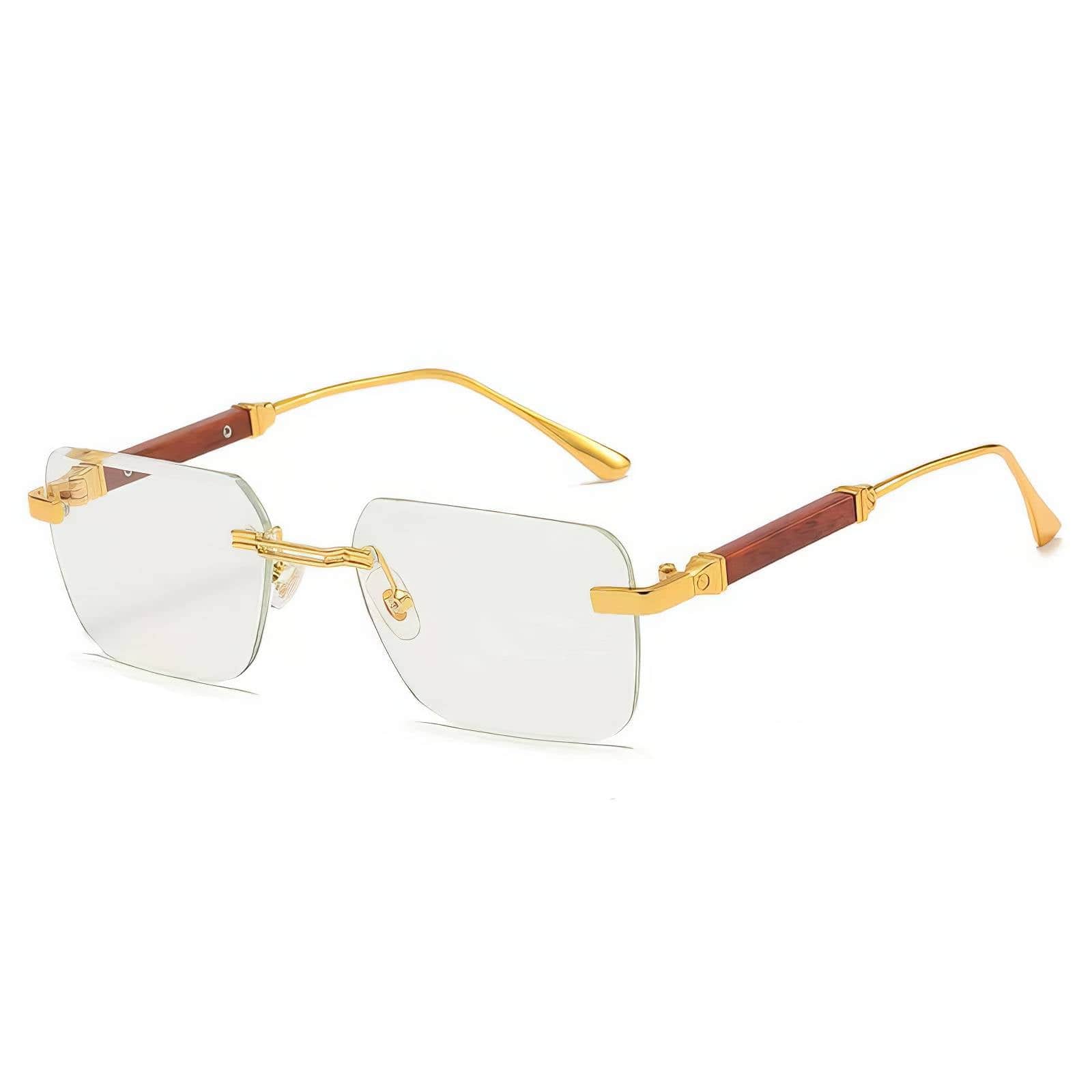 Big Rectangle Rimless Sunglasses White / Resin