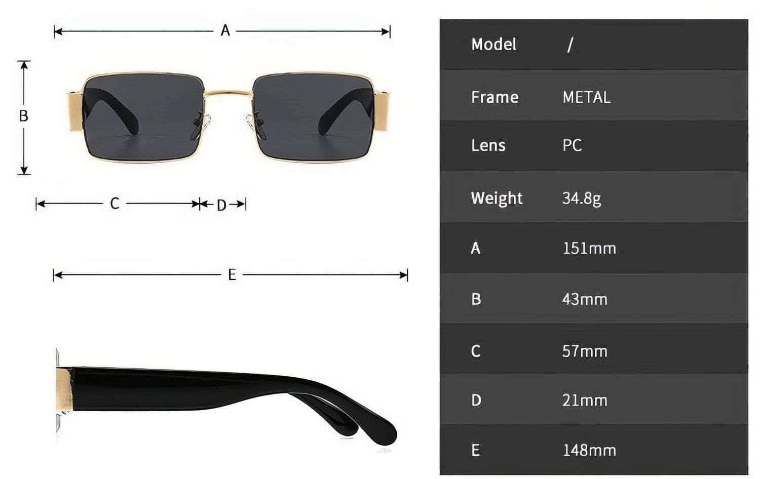Big Square Transparent Sunglasses