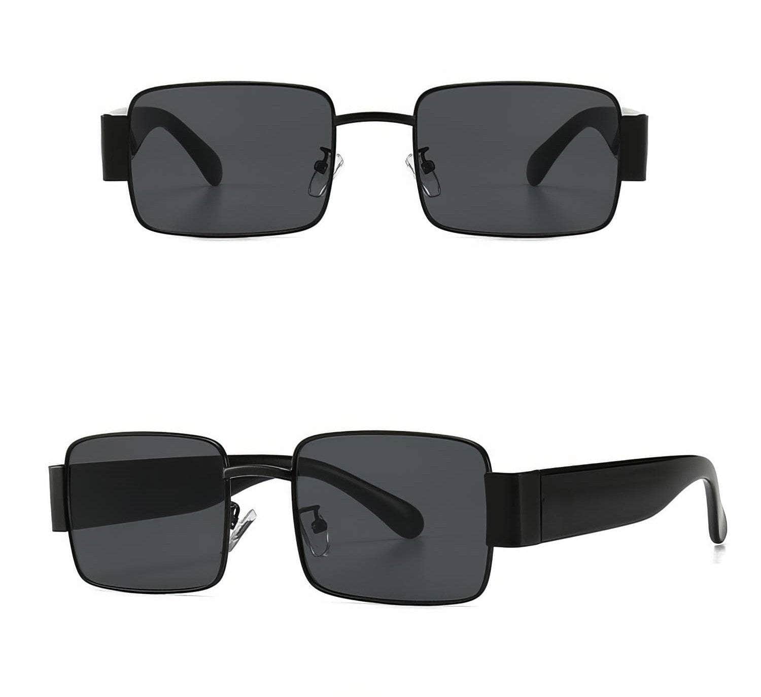 Big Square Transparent Sunglasses Black Gray / Resin