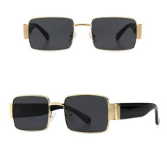 Big Square Transparent Sunglasses Gold Gray / Resin
