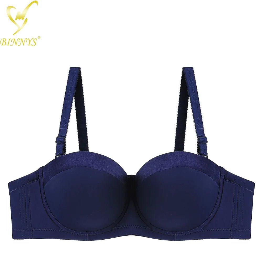 BINNYS Bra for Women: 38C, Strapless C Cup Without Straps, Half Cup, Sexy Underwear, Silicone, High-Quality Lingerie Ladies Bra