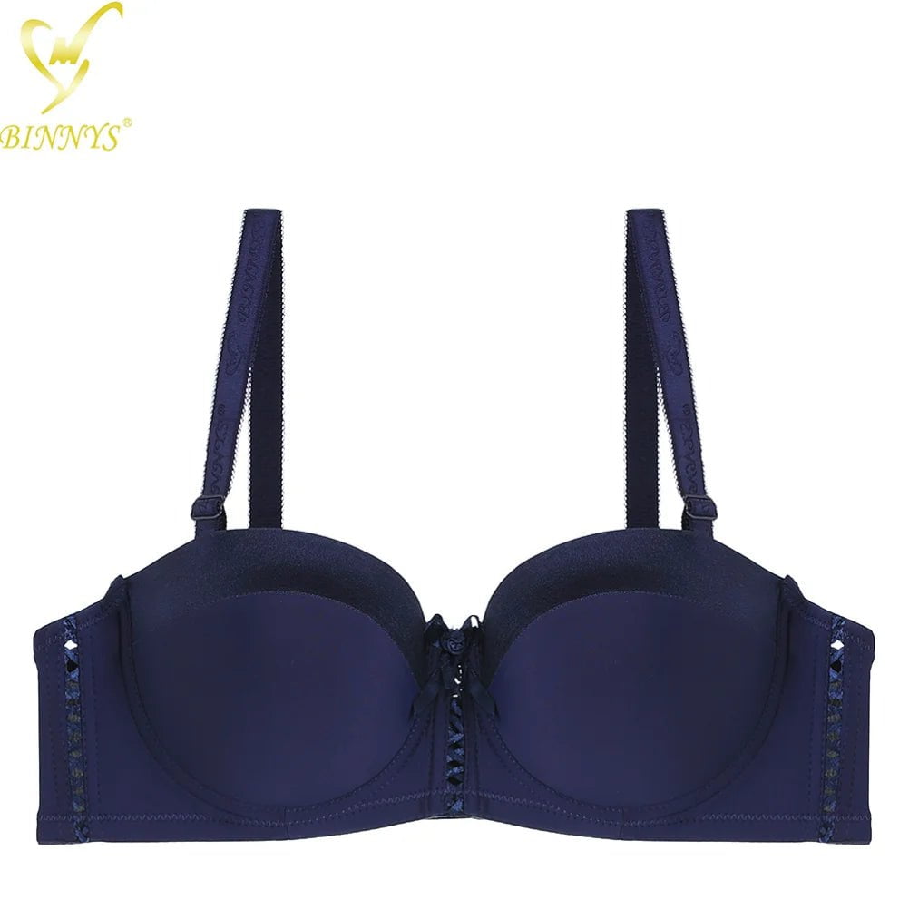 BINNYS C Cup Half Cup Sexy Ladies Bra Kit:Push-Up Woman Bra NAVY / C / 36