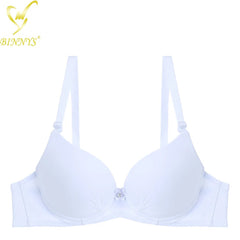 Binnys Push-Up Women's Bra: B Cup, Brazilian Cotton, Rhinestone Bralette, Padded Underwire