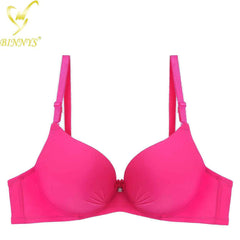 Binnys Push-Up Women's Bra: B Cup, Brazilian Cotton, Rhinestone Bralette, Padded Underwire Fuchsia / B / 34