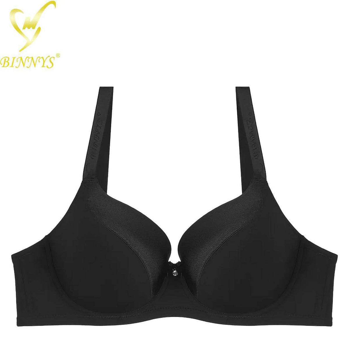 Binnys Women's Bra: E Cup, Top Full Cup, Sexy High Quality, Plus Size Big Cup, Solid Nylon Underwire black / E / 38