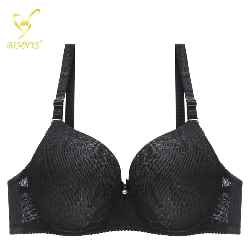 BINNYS Women's D Cup Seamless Bra: Sexy Lingerie for Ladies, Plus Size, Large Breast Bra with Extender black / D / 36