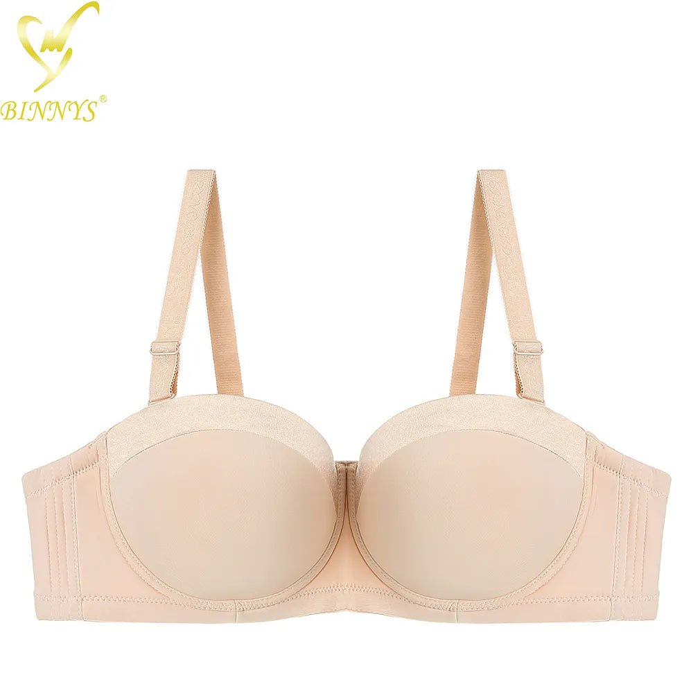 Binnys Women's D Cup Strapless Bra: 38D, Female Lingerie, Plus Size Big Cup, Women's Underwear, Ladies Large Size Women Bras Beige / D / 36