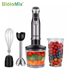 BioloMix 1200W 4-in-1 Immersion Hand Blender with Chopper, Smoothie Cup & Stainless Steel Ice Blades EU plug / 4 in 1