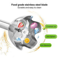 BioloMix 4-in-1 1000W Hand Stick Blender with Chopper, Smoothie Cup, and Stainless Steel Ice Blades