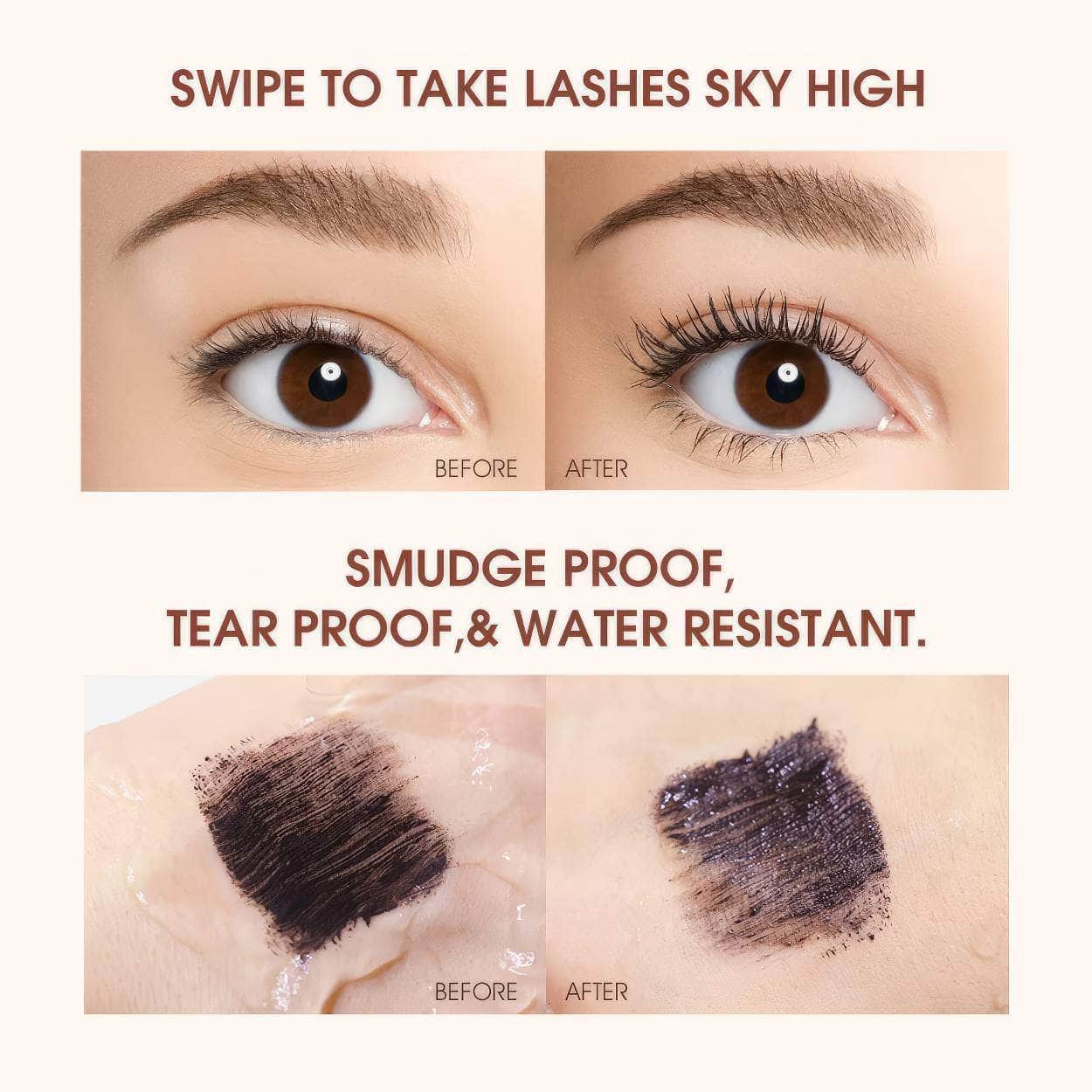 Black Waterproof 4D Silk Fiber Mascara - Long-lasting Lash Extension Makeup