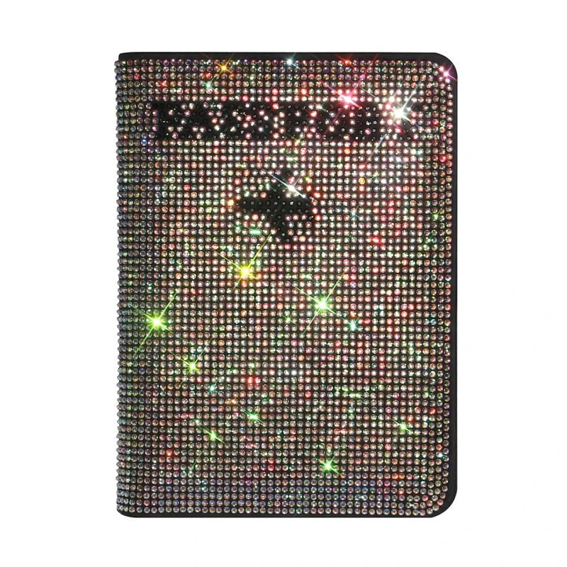 Bling Rhinestone PU Leather Women's Passport Holder Cover Color