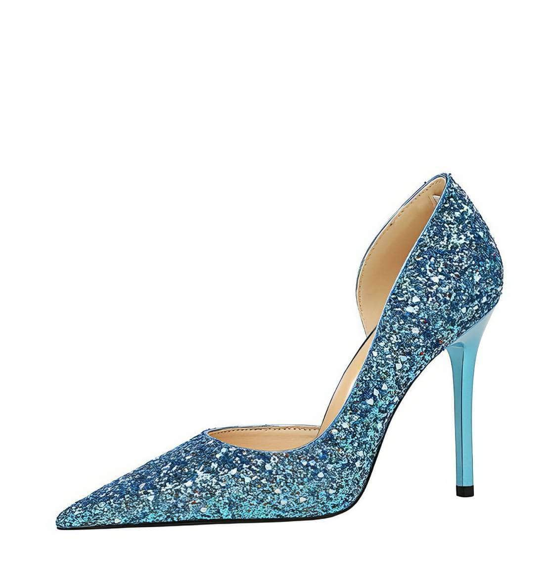 Bling Sequin Pointed Toes Heels Pumps