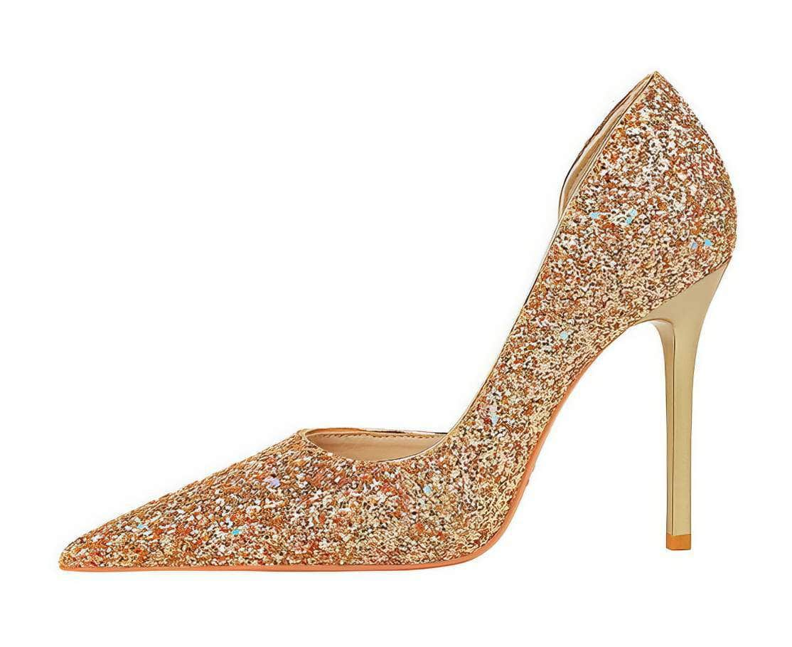 Bling Sequin Pointed Toes Heels Pumps