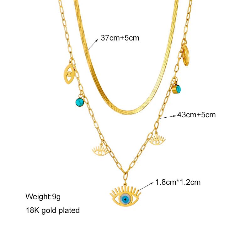 Blue Eye Shape Pendant Necklace N1756