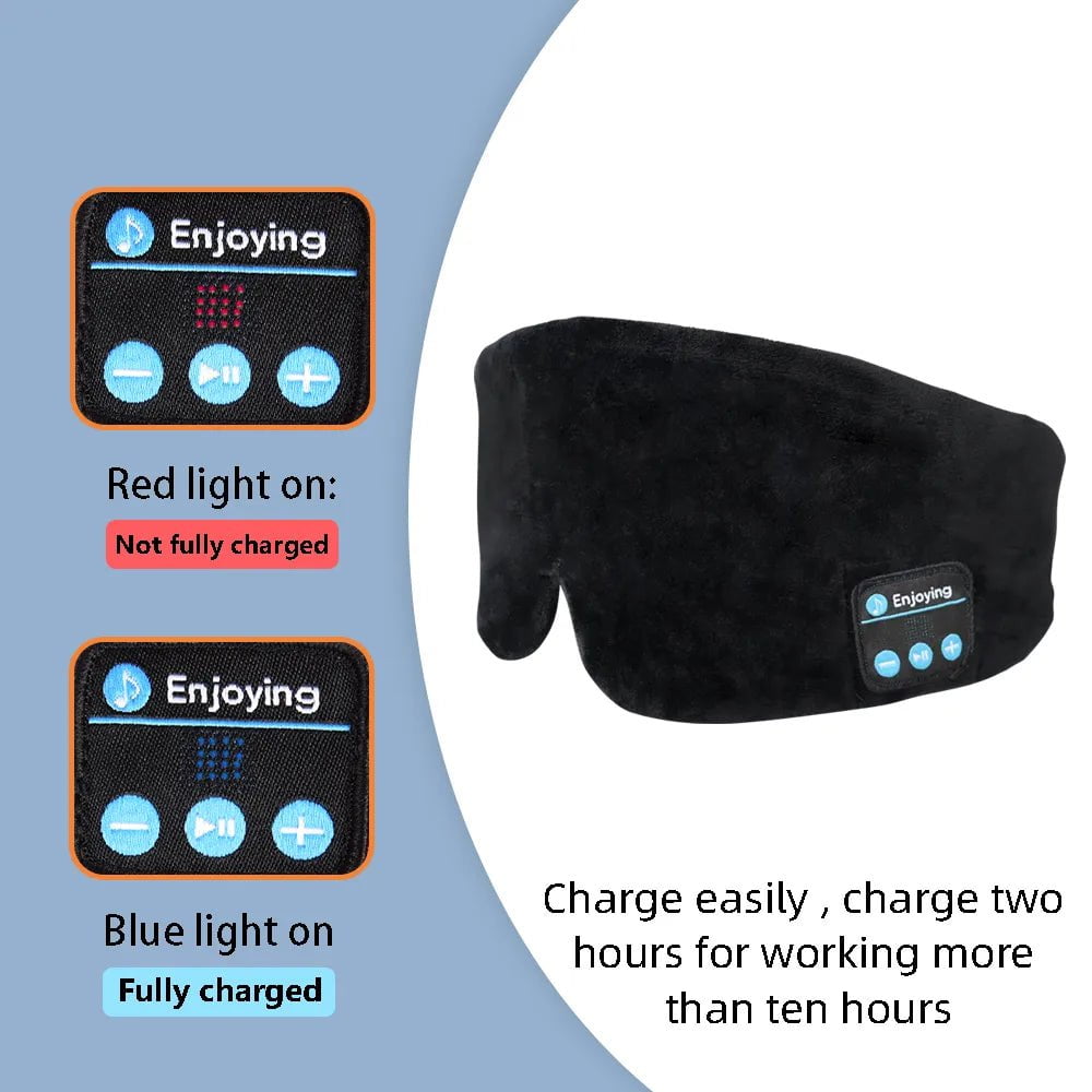 Bluetooth Headphones Sleeping Mask - Travel Cotton Eye Mask for Women and Men with Wireless Cooling Earphones
