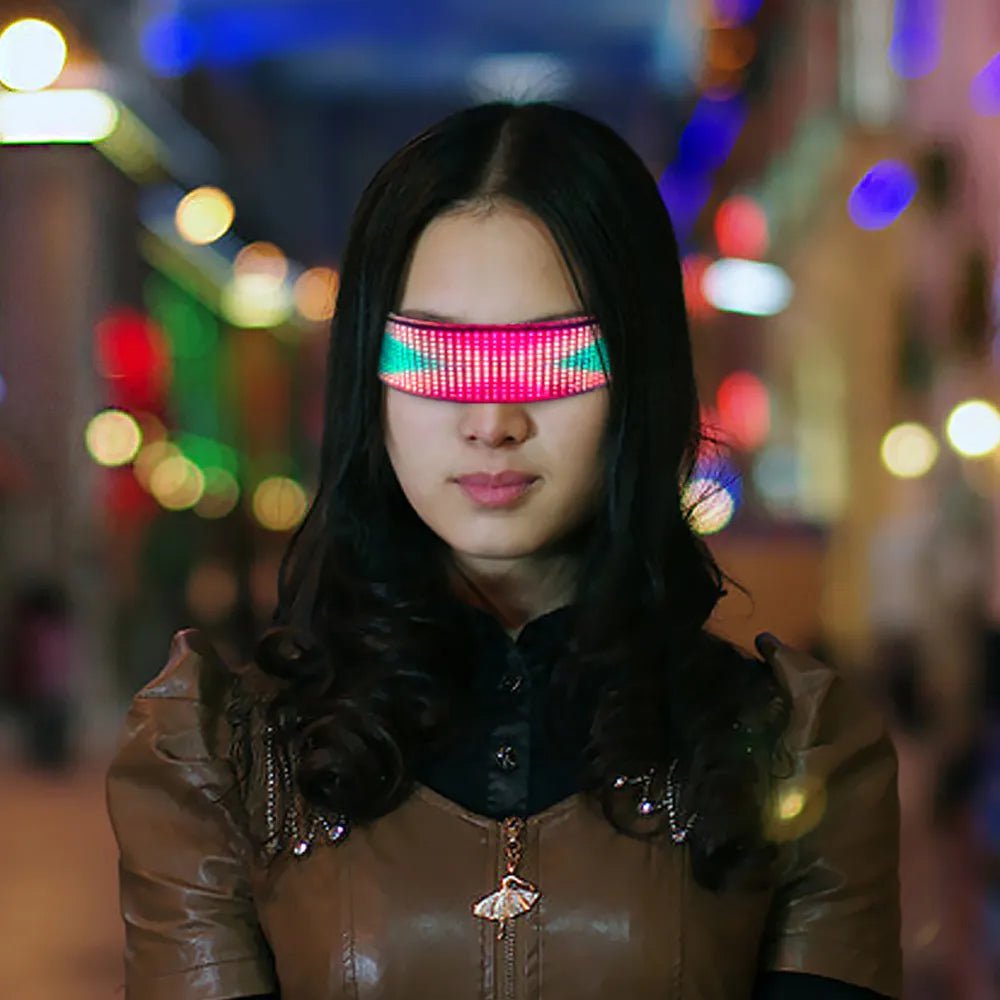 Bluetooth LED Luminous Glasses Prop for Party, Bar, Festival Performance - DIY Shining Electronic Futuristic Eyewear A