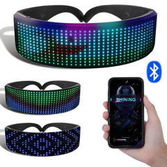 Bluetooth LED Luminous Glasses Prop for Party, Bar, Festival Performance - DIY Shining Electronic Futuristic Eyewear A