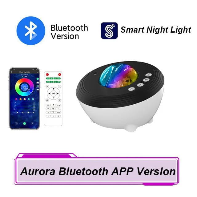 Bluetooth Speaker Star Projector: Galaxy Night Light with White Noise Aurora, Ideal for Bedroom, Kids, and Adults Bluetooth with APP