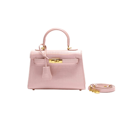 Blush Croc Embossed Mini Bag