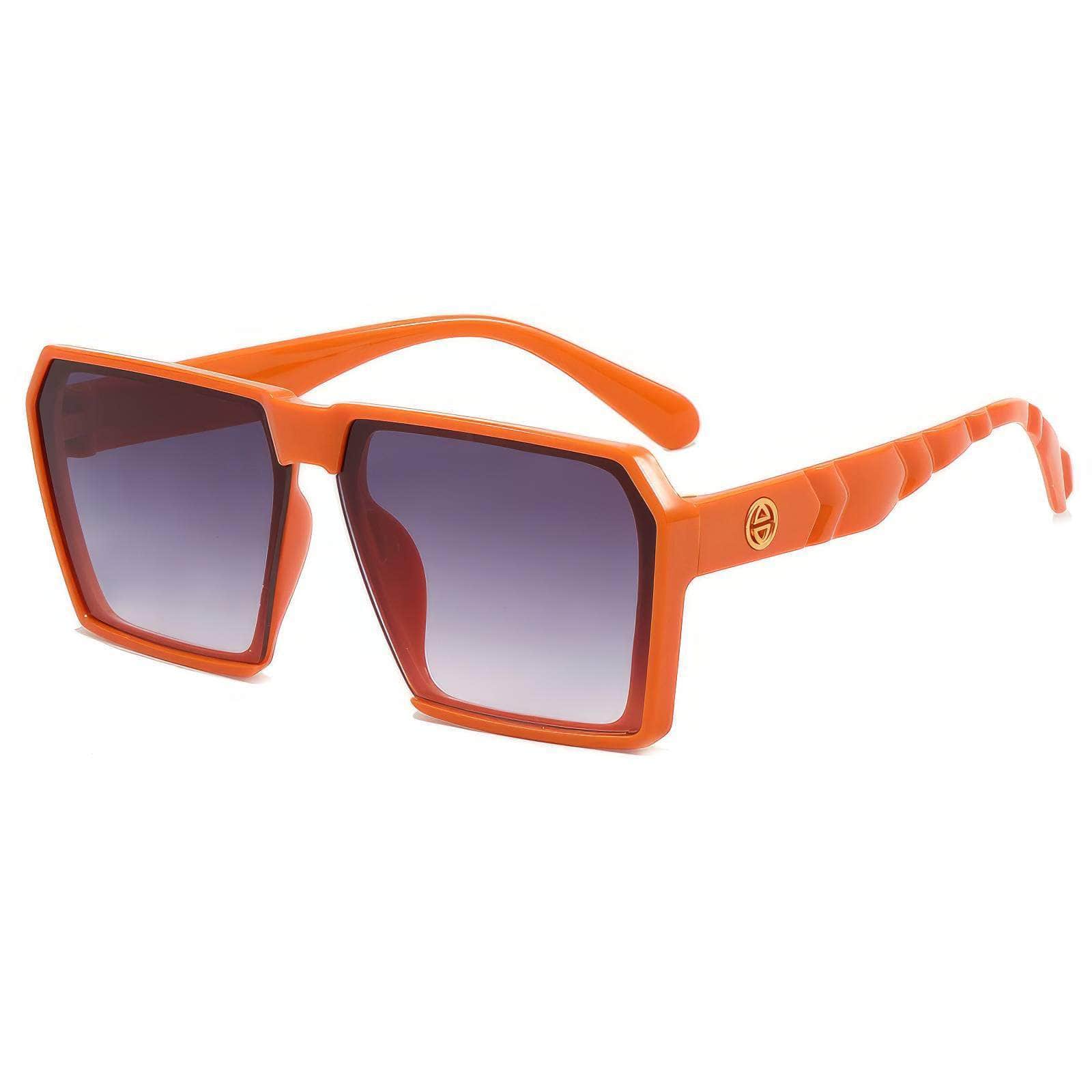 Bold & Stylish Oversized Square Shades Eyewear Orange/Gray / Resin